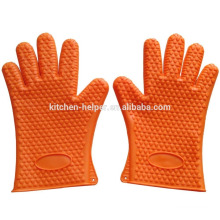 Wholesale FDA Kitchen Waterproof 5 Fingers Silicone BBQ Oven Gloves/Silicone Grill Oven BBQ Glove/Oven Mitt